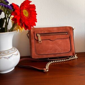 Rebecca Minkoff Suede Avery Crossbody- Brown w/ Gold Hardware